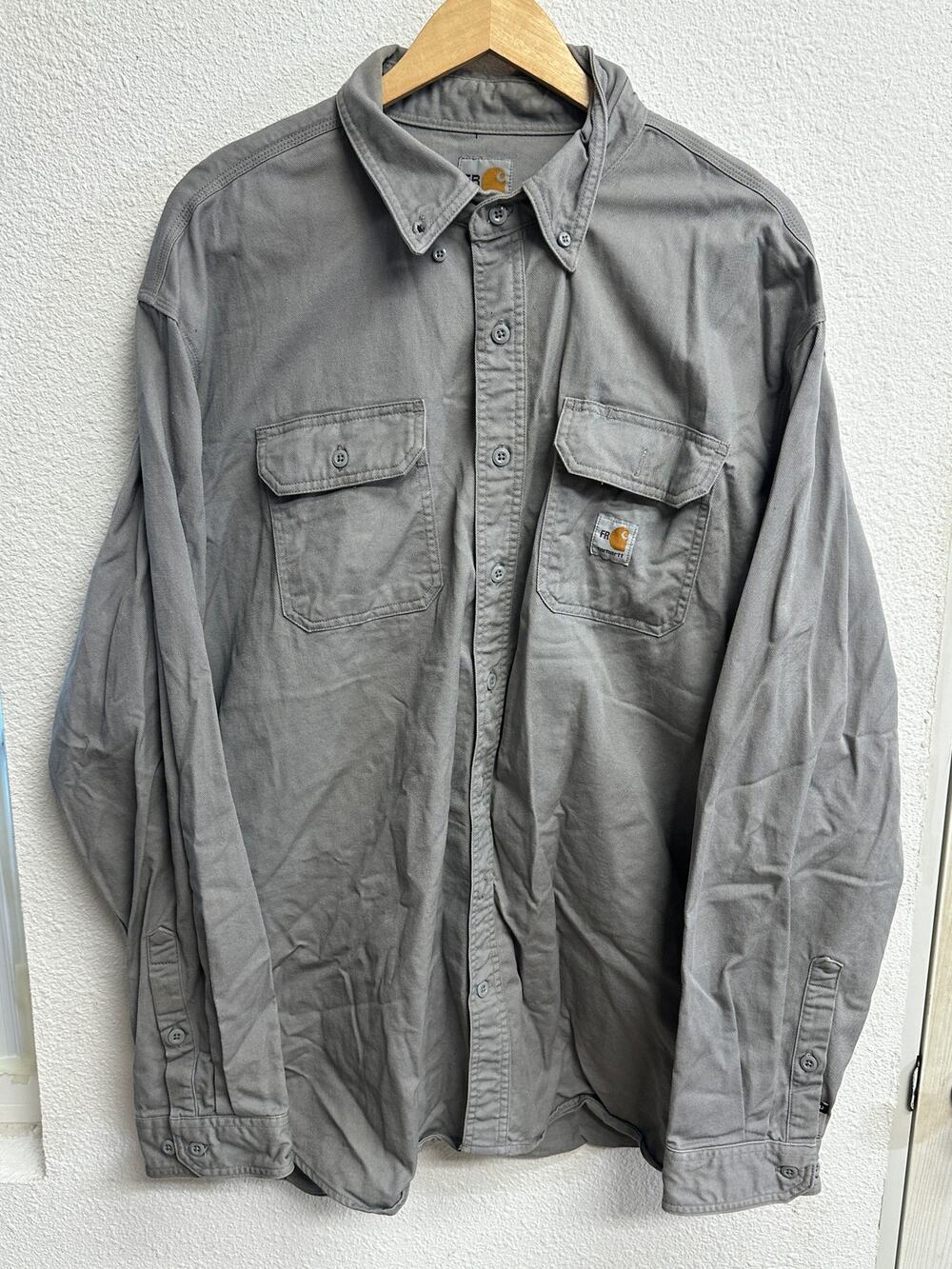 Carhartt FR Flame Resistant Work Shirt 2XL Used Gray FRS160-GRY CAT 2